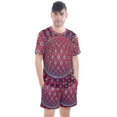 Sphere Spherical Metallic Colorful Circular Orb Men s Mesh Tee And Shorts Set