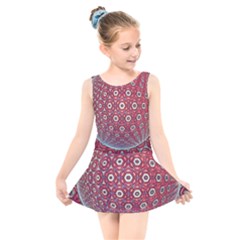 Sphere Spherical Metallic Colorful Circular Orb Kids  Skater Dress Swimsuit by Jancukart