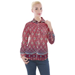 Sphere Spherical Metallic Colorful Circular Orb Women s Long Sleeve Pocket Shirt