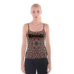 Mandala Rosette Pattern Kaleidoscope Abstract Spaghetti Strap Top