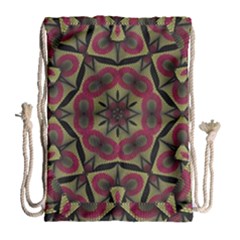 Mandala Rosette Pattern Kaleidoscope Abstract Drawstring Bag (large)