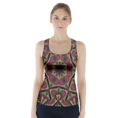 Mandala Rosette Pattern Kaleidoscope Abstract Racer Back Sports Top