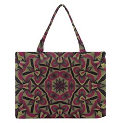 Mandala Rosette Pattern Kaleidoscope Abstract Zipper Medium Tote Bag