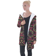 Mandala Rosette Pattern Kaleidoscope Abstract Longline Hooded Cardigan by Jancukart