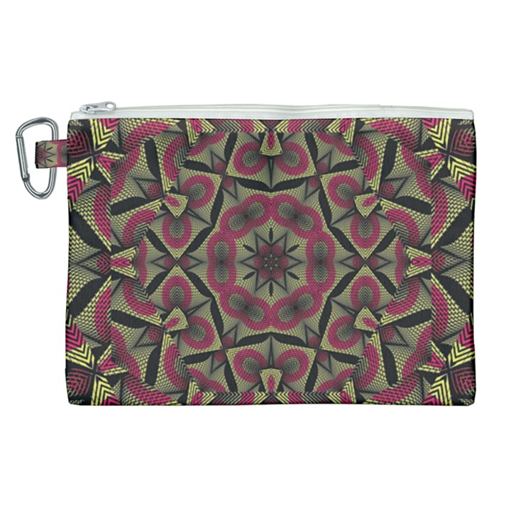 Mandala Rosette Pattern Kaleidoscope Abstract Canvas Cosmetic Bag (XL)