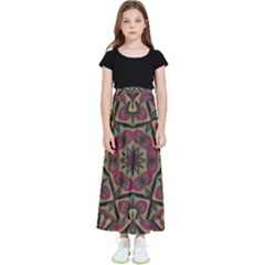 Mandala Rosette Pattern Kaleidoscope Abstract Kids  Flared Maxi Skirt