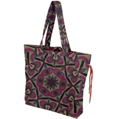 Mandala Rosette Pattern Kaleidoscope Abstract Drawstring Tote Bag