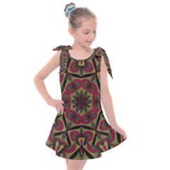 Mandala Rosette Pattern Kaleidoscope Abstract Kids  Tie Up Tunic Dress