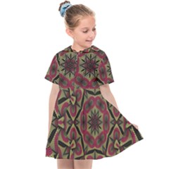 Mandala Rosette Pattern Kaleidoscope Abstract Kids  Sailor Dress