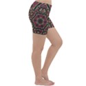 Mandala Rosette Pattern Kaleidoscope Abstract Lightweight Velour Yoga Shorts View3