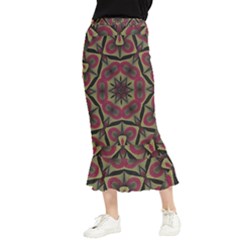 Mandala Rosette Pattern Kaleidoscope Abstract Maxi Fishtail Chiffon Skirt by Jancukart