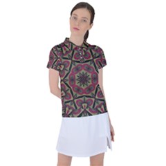 Mandala Rosette Pattern Kaleidoscope Abstract Women s Polo Tee