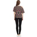 Mandala Rosette Pattern Kaleidoscope Abstract One Shoulder Cut Out Tee View2