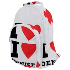 I Love Denise Rounded Multi Pocket Backpack by ilovewhateva