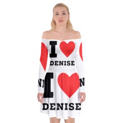 I Love Denise Off Shoulder Skater Dress by ilovewhateva