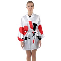 I Love Denise Long Sleeve Satin Kimono by ilovewhateva