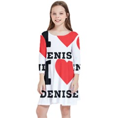 I Love Denise Kids  Quarter Sleeve Skater Dress by ilovewhateva