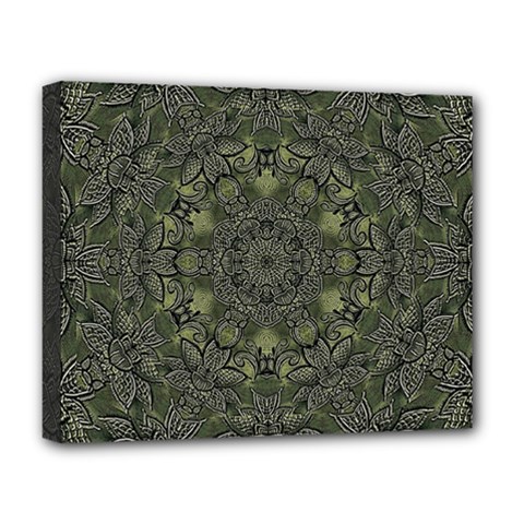 Mandala Rosette Kaleidoscope Floral Background Deluxe Canvas 20  X 16  (stretched) by Jancukart