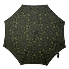 Mandala Rosette Kaleidoscope Floral Background Hook Handle Umbrellas (large)