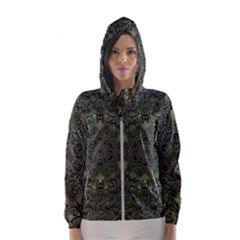 Mandala Rosette Kaleidoscope Floral Background Women s Hooded Windbreaker