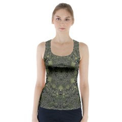 Mandala Rosette Kaleidoscope Floral Background Racer Back Sports Top