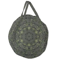 Mandala Rosette Kaleidoscope Floral Background Giant Round Zipper Tote