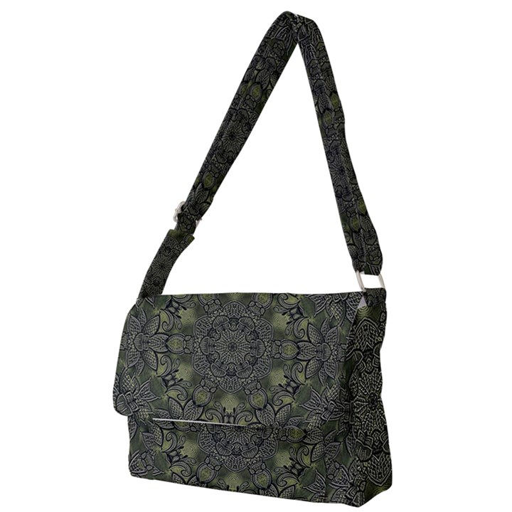 Mandala Rosette Kaleidoscope Floral Background Full Print Messenger Bag (S)