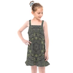 Mandala Rosette Kaleidoscope Floral Background Kids  Overall Dress