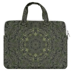 Mandala Rosette Kaleidoscope Floral Background Macbook Pro 16  Double Pocket Laptop Bag 