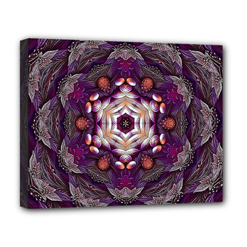 Rosette Kaleidoscope Mosaic Abstract Background Art Deluxe Canvas 20  X 16  (stretched)