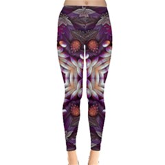 Rosette Kaleidoscope Mosaic Abstract Background Art Leggings  by Jancukart