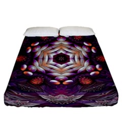 Rosette Kaleidoscope Mosaic Abstract Background Art Fitted Sheet (queen Size)