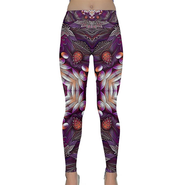 Rosette Kaleidoscope Mosaic Abstract Background Art Classic Yoga Leggings