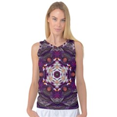 Rosette Kaleidoscope Mosaic Abstract Background Art Women s Basketball Tank Top by Jancukart