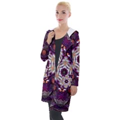 Rosette Kaleidoscope Mosaic Abstract Background Art Hooded Pocket Cardigan