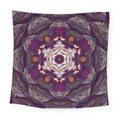 Rosette Kaleidoscope Mosaic Abstract Background Art Square Tapestry (large)