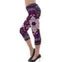 Rosette Kaleidoscope Mosaic Abstract Background Art Lightweight Velour Capri Leggings  View3