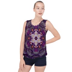 Rosette Kaleidoscope Mosaic Abstract Background Art Bubble Hem Chiffon Tank Top by Jancukart