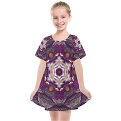 Rosette Kaleidoscope Mosaic Abstract Background Art Kids  Smock Dress by Jancukart