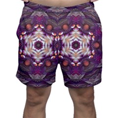 Rosette Kaleidoscope Mosaic Abstract Background Art Men s Shorts