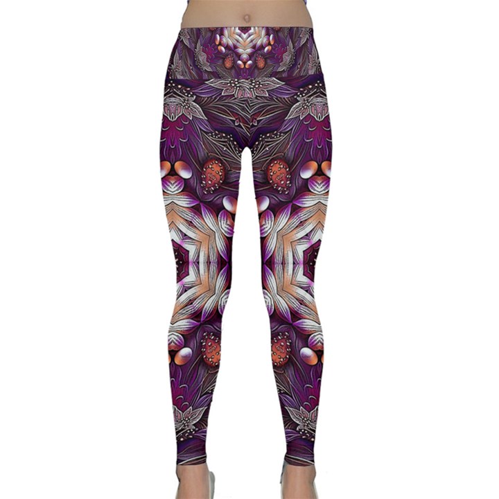 Rosette Kaleidoscope Mosaic Abstract Background Art Lightweight Velour Classic Yoga Leggings