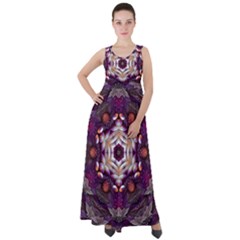 Rosette Kaleidoscope Mosaic Abstract Background Art Empire Waist Velour Maxi Dress