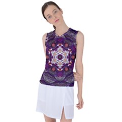 Rosette Kaleidoscope Mosaic Abstract Background Art Women s Sleeveless Sports Top by Jancukart