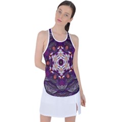 Rosette Kaleidoscope Mosaic Abstract Background Art Racer Back Mesh Tank Top by Jancukart