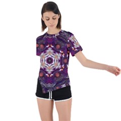 Rosette Kaleidoscope Mosaic Abstract Background Art Asymmetrical Short Sleeve Sports Tee by Jancukart