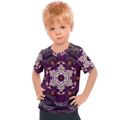 Rosette Kaleidoscope Mosaic Abstract Background Art Kids  Sports Tee by Jancukart