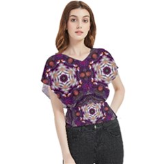 Rosette Kaleidoscope Mosaic Abstract Background Art Butterfly Chiffon Blouse