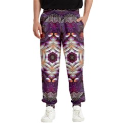 Rosette Kaleidoscope Mosaic Abstract Background Art Men s Elastic Waist Pants by Jancukart