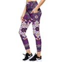 Rosette Kaleidoscope Mosaic Abstract Background Art Pocket Leggings  View3