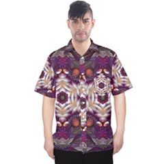 Rosette Kaleidoscope Mosaic Abstract Background Art Men s Hawaii Shirt